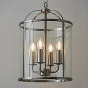 Lambeth Large 4 Light Pendant Satin Nickel image
