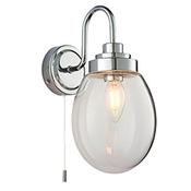 Hampton Bathroom Wall Light - Chrome with Clear Glass Shade image