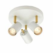 Gull Round Ceiling Light - Matt White with Satin Gold image