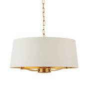 Harvey 3 Light Pendant - Satin Gold and White Shade image