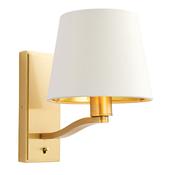 Harvey Wall Light - Satin Gold and White Shade image