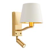 Harvey Reader Wall Light - Satin Gold and White Shade image