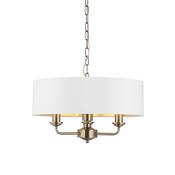 Highclere Ceiling Light - Antique Brass with White and Gold Shade image