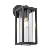 Hamden Outdoor Wall Light - Black with Clear Glass image