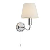 Conway Bathroom Wall Light - Chrome with Ivory Fabric Shade image