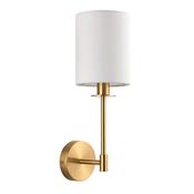 Ella Wall Light - Satin Brass with Vintage White Fabric Shade image