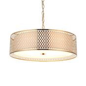 Cordero Ceiling Light - Gold with White Fabric Shade image