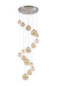 BUTLER 16 LIGHT SATIN NICKEL AMBER GLASS image