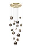BUTLER 16 LIGHT SATIN GOLD  CHROME PLATED GLASS image