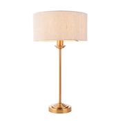 Highclere Table Light - Vintage Brass with Natural Linen Shade image