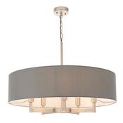 Grande Ceiling Light - Matt Nickel with Grey Fabric Shade image