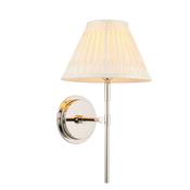 Rennes &amp; Chatsworth Wall Light - Bright Nickel with Ivory Silk Pleated Shade image