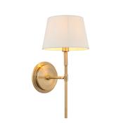 Rennes &amp; Cici Wall Light - Antique Brass with Ivory Tapered Shade image