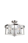 3 Light Semi Flush Satin Chrome ceiling light image