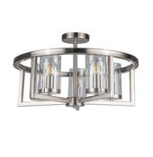 5 Light Semi Flush Satin Chrome ceiling light image
