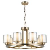 8 light Antique Brass Twin Glass Ceiling Light image