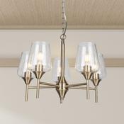 5 Light Antique Brass Ceiling Light image