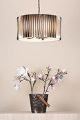 Netra 3 light pendant satin bronze and ivory image