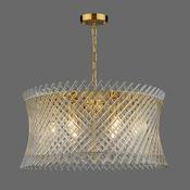 Loire 6 light pendant natural brass and glass image