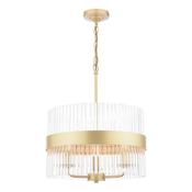 Laura Ashley Alexa 3 light pendant glass and matt antique brass image