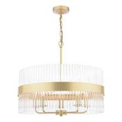 Laura Ashley Alexa 5 light pendant glass and matt antique brass