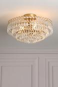 Laura Ashley Enid 5 light semi-flush faceted glass and matt antique brass