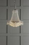Laura Ashley Enid 5 light chandelier faceted glass and polished nickel image
