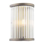 Laura Ashley sutton wall light matt antique brass and ribbed glass image