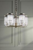 Laura Ashley Hilcote 5 light armed pendant matt antique brass and glass image