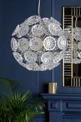 Laura Ashley elwick 6 light pendant textured glass and matt antique brass image