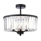 Laura Ashley elkwood 3 light semi-flush crystal and black image
