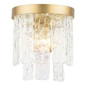 Laura Ashley durrnsford wall light matt antique brass and textured glass image