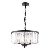 Laura Ashley elkwood 3 light pendant crystal and black image