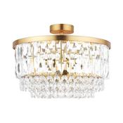 Laura Ashley Rhosill 3 light semi-flush crystal and matt antique brass image