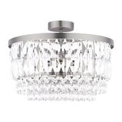 Laura Ashley Rhosill 3 light semi-flush crystal and matt antique brass. image