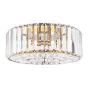 Laura Ashley fernhurst 3 light flush crystal and antique brass image