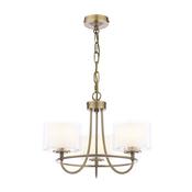 Laura Ashley southwell 3 light armed pendant antique brass and opal glass image