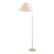 Laura Ashley cordwell floor lamp matt antique brass with shade. image