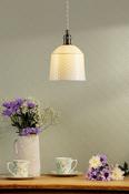 Laura Ashley porcelain pendant cream and antique brass image