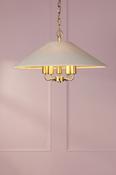 Laura Ashley Harland 5 light pendant matt antique brass with shade