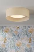 Laura Ashley buckenham 2 light flush natural ratten and white frosted acrylic image