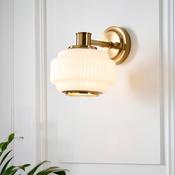 Evora wall gloss opal ribbed glass shade image