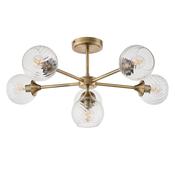 Allegra 6lt semi flush antique brass
