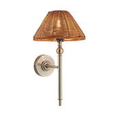 Jericho wall light antique brass and woven shade