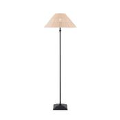 Jericho floor lamp matt black and woven shade