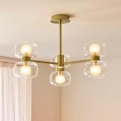 Rossana 6lt semi flush warm brass pendant
