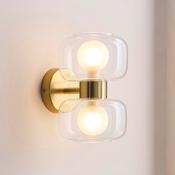 Rossana 2lt warm brass wall light