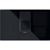 Hotpoint, PVH92BK/FKIT, 83cm Induction with Integrated Extractor and Ceramic Filter Included, Black