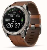Garmin, 010-02905-40, Fenix 8 51mm AMOLED, Brown Strap