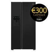 Whirlpool, WHG26574WXK5UK, 203/375L Plumbed Ice and Water 2 Door American Fridge Freezer, Dark Inox